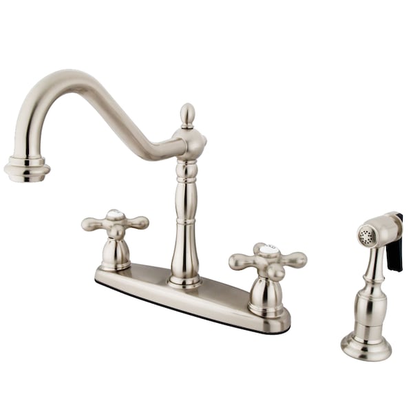 Heritage Centerset Kitchen Faucet, Brushed Nickel